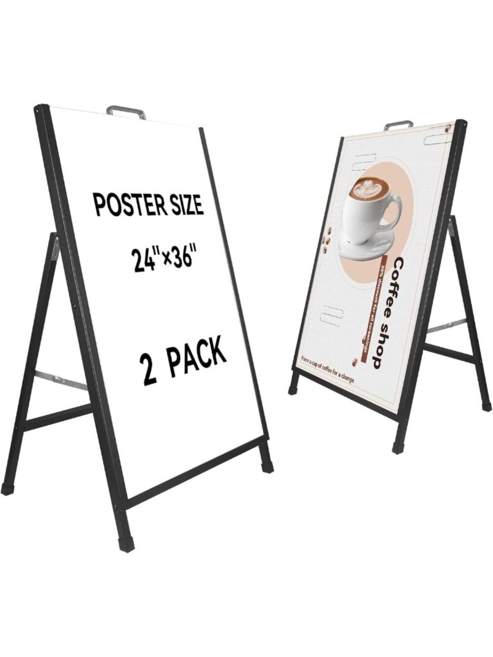 Heavy-Duty A-Frame Sidewalk Sign 24x36 - Portable Outdoor Sandwich Board Display